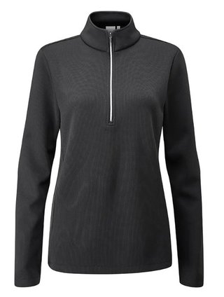 PING Lyla Half Zip Ribbed forro polar de mujer, negro