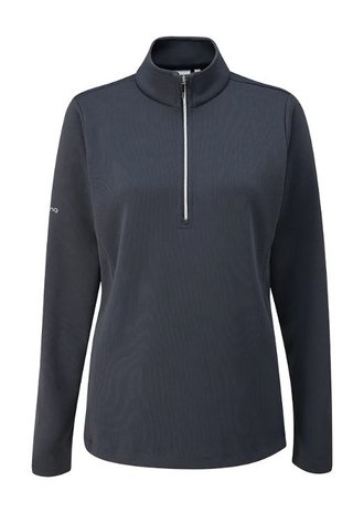 PING Lyla Half Zip Ribbed forro polar de mujer, azul marino