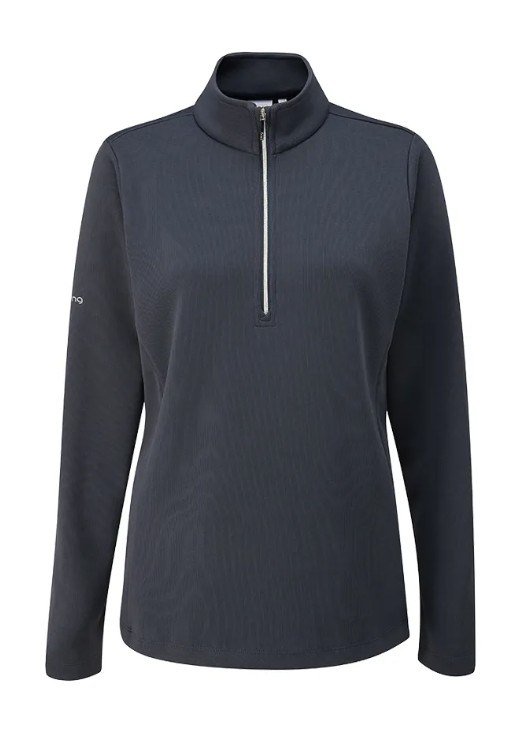 PING Lyla Half Zip Ribbed forro polar de mujer, azul marino