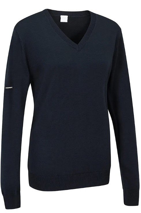 PING Tatton jersey de cuello en V de mujer, azul marino