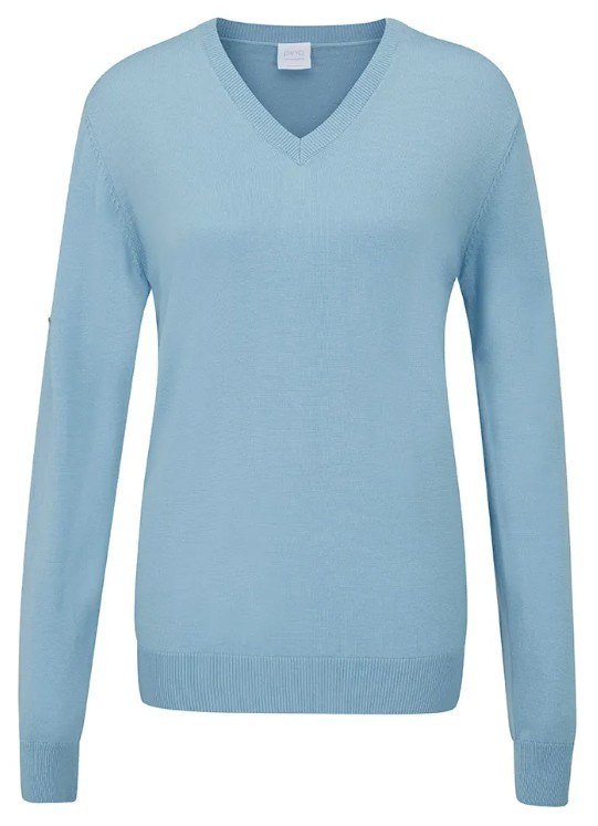 PING Tatton jersey de cuello en V de mujer, azul cielo