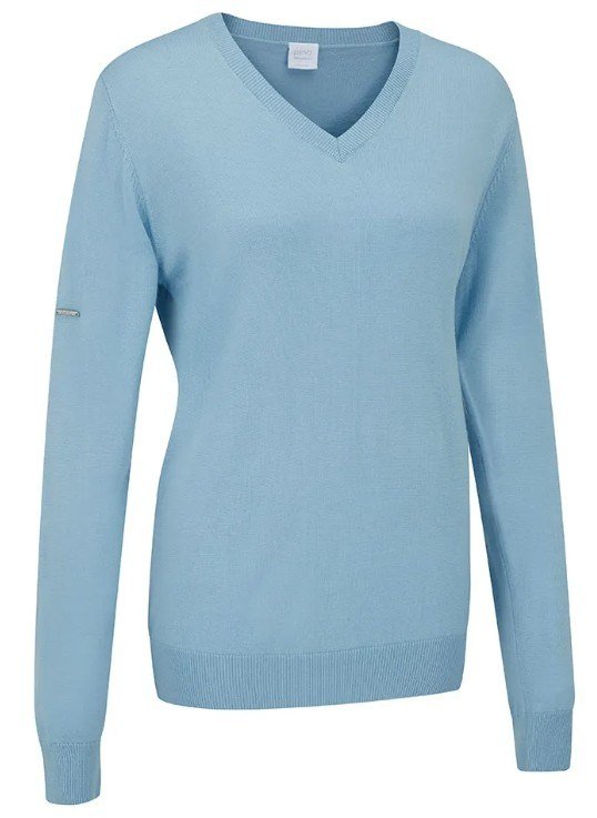 PING Tatton jersey de cuello en V de mujer, azul cielo