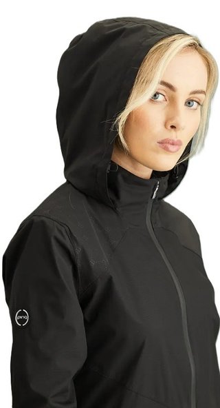 PING Milli Hooded chaqueta impermeable de mujer, negra