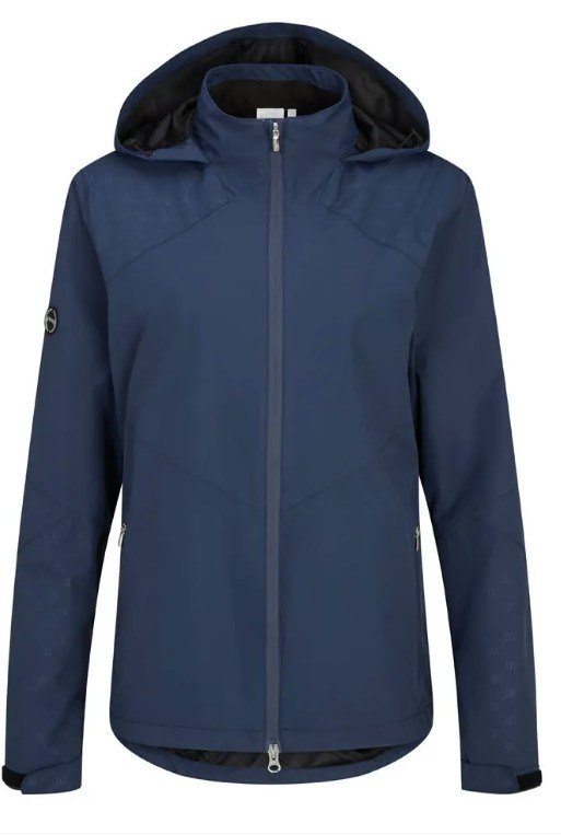 PING Milli Hooded chaqueta impermeable con capucha de mujer, azul oxford