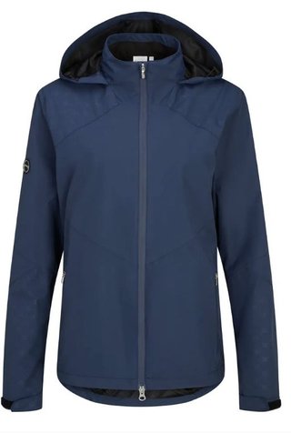 PING Milli Hooded chaqueta impermeable con capucha de mujer, azul oxford