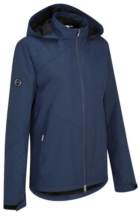 PING Milli Hooded chaqueta impermeable con capucha de mujer, azul oxford