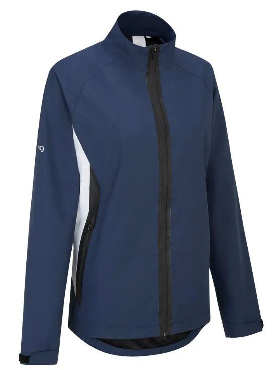 PING Stevie chaqueta impermeable de mujer, azul/blanco