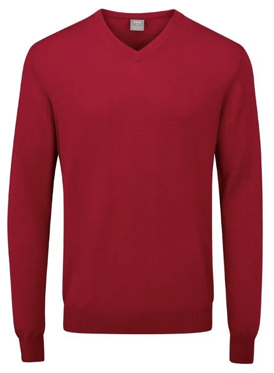 PING Sullivan suéter de cuello en V de hombre, rich red
