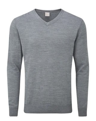 PING Sullivan suéter de cuello en V de hombre, french grey marl