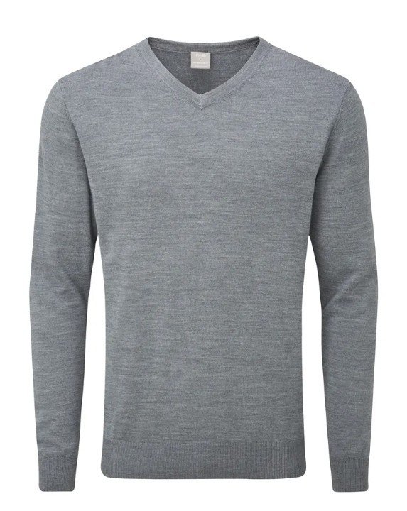 PING Sullivan suéter de cuello en V de hombre, french grey marl