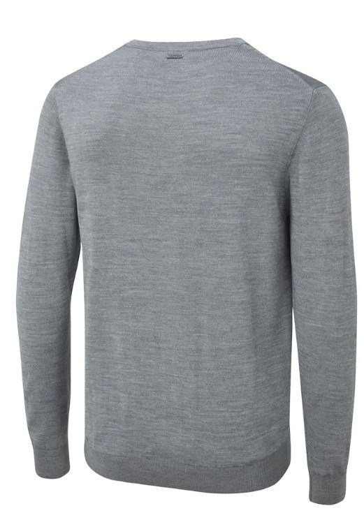 PING Sullivan suéter de cuello en V de hombre, french grey marl