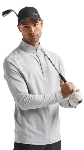 PING Latham Half Zip chaqueta polar para hombre, pearl grey