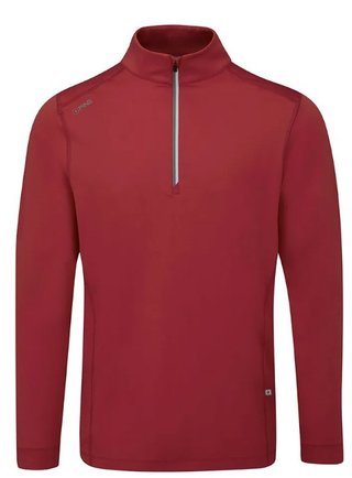 PING Latham Half Zip midlayer de hombre, rich red