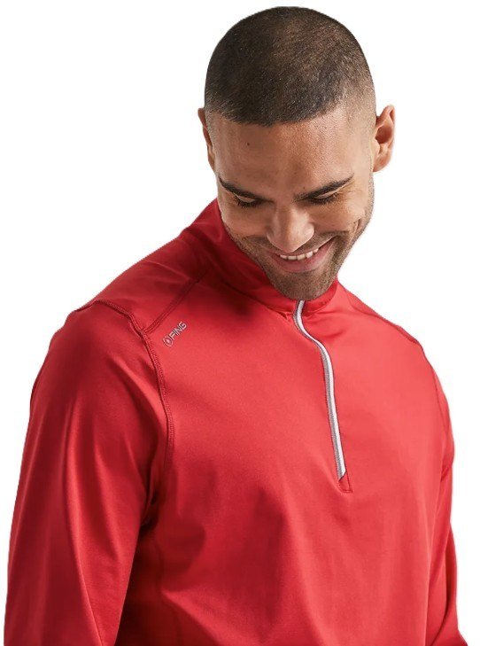 PING Latham Half Zip midlayer de hombre, rich red
