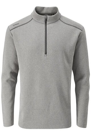 PING Ramsey half zip ribbed fleece pullover para hombre, ash marl