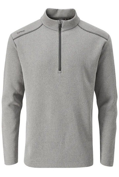 PING Ramsey half zip ribbed fleece pullover para hombre, ash marl