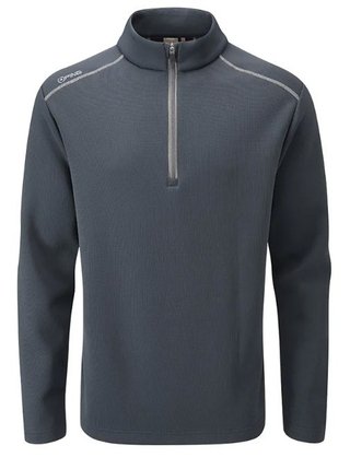 PING Ramsey half zip ribbed fleece pullover de hombre, azul marino