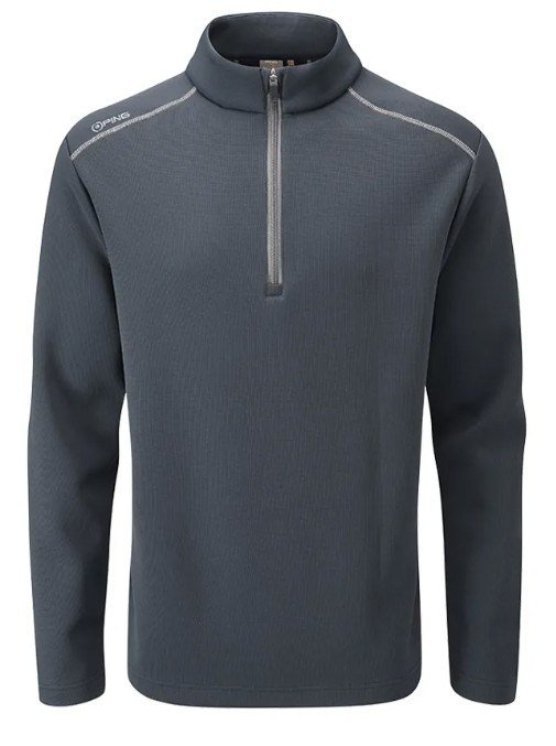 PING Ramsey half zip ribbed fleece pullover de hombre, azul marino