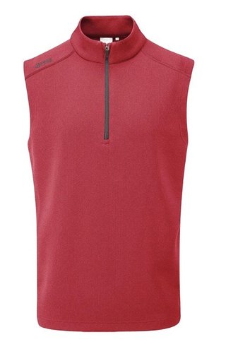 PING Ramsey chaleco polar acanalado de hombre, rojo jaspeado
