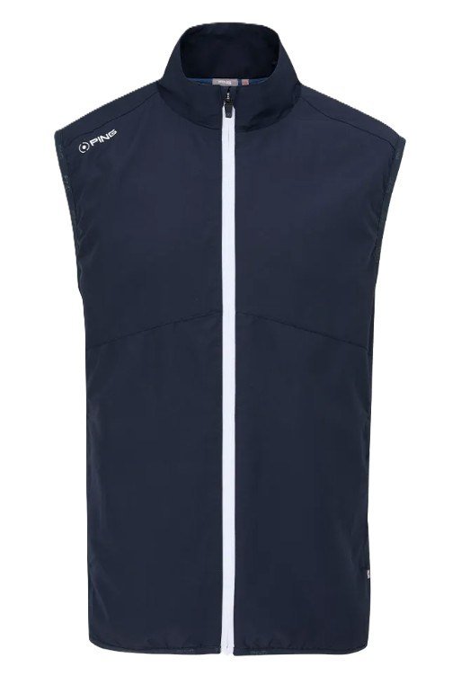 PING Ashbourne chaleco polar de hombre, azul marino/stormcloud