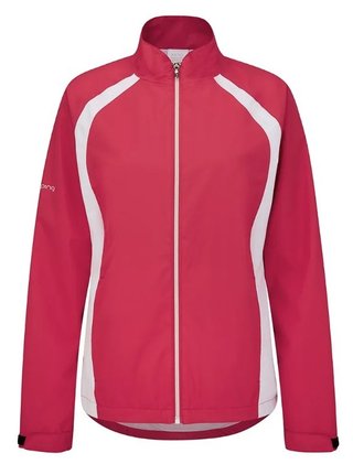 PING Freda chaqueta impermeable de mujer, rosebud/blanco
