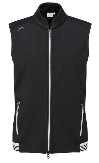 PING Dot Fleece chaleco de mujer, negro/blanco