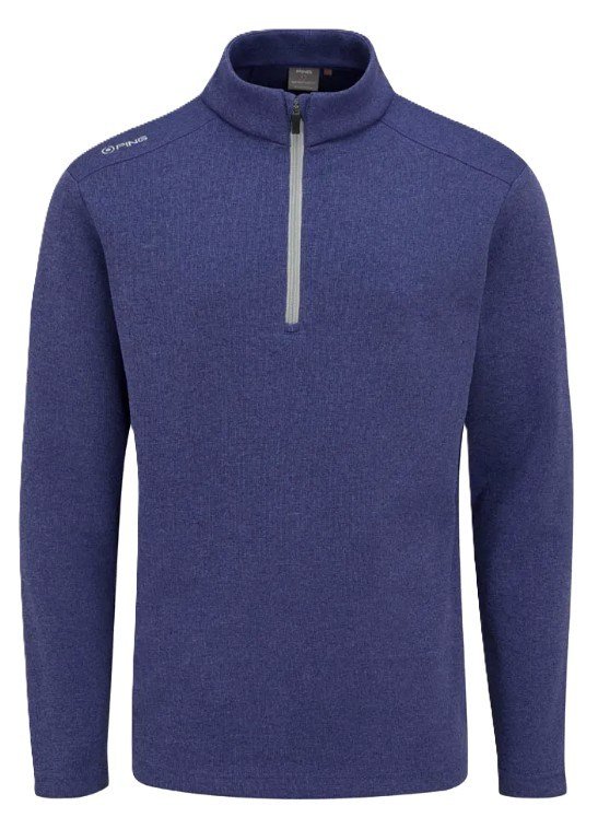 PING Ramsey half zip ribbed fleece pullover de hombre, twilight marl