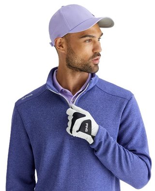 PING Ramsey half zip ribbed fleece pullover de hombre, twilight marl