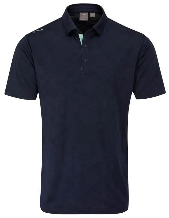 PING Kenan Textured polo de hombre, azul marino