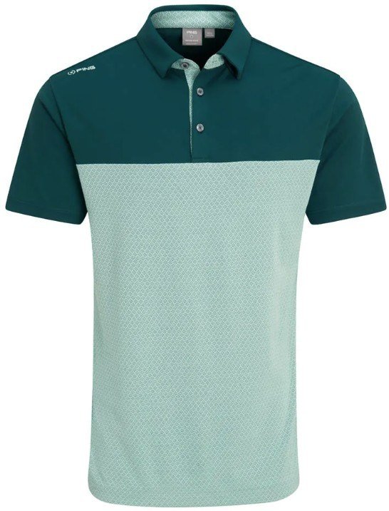 PING Hall polo de hombre, verde bosque/verde brumoso