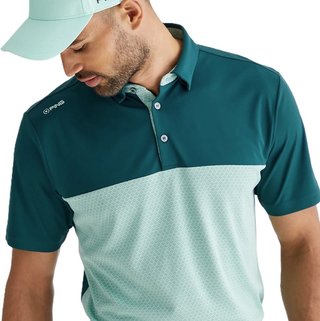 PING Hall polo de hombre, verde bosque/verde brumoso