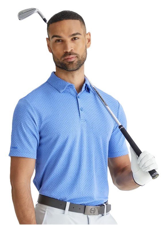 PING Hershel polo de hombre, cornflower blue multi