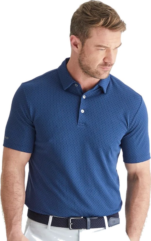 PING Hershel polo de hombre, oxford blue multi