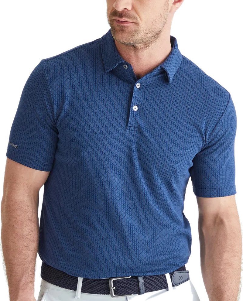 PING Hershel polo de hombre, oxford blue multi