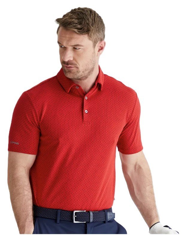 PING Hershel polo de hombre, rich red multi