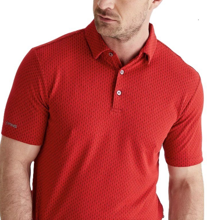 PING Hershel polo de hombre, rich red multi