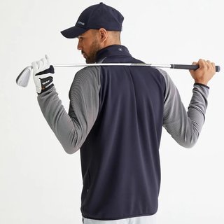 PING Strio Performance midlayer sudadera de hombre, negro/blanco