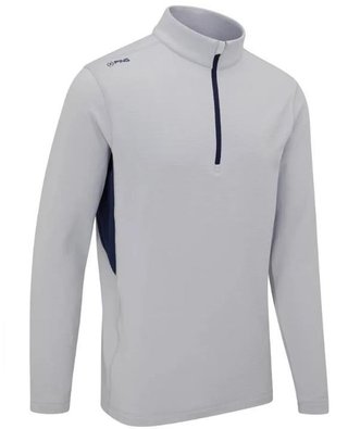 PING Rhodri Half Zip Fleece sudadera polar para hombre, silver/navy