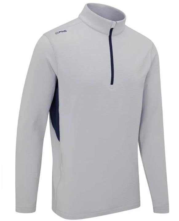 PING Rhodri Half Zip Fleece sudadera polar para hombre, silver/navy