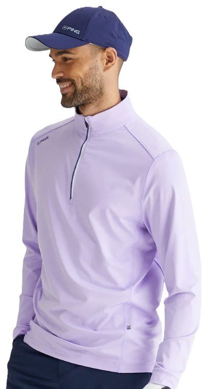 PING Latham Half Zip chaqueta polar de hombre, purple ash