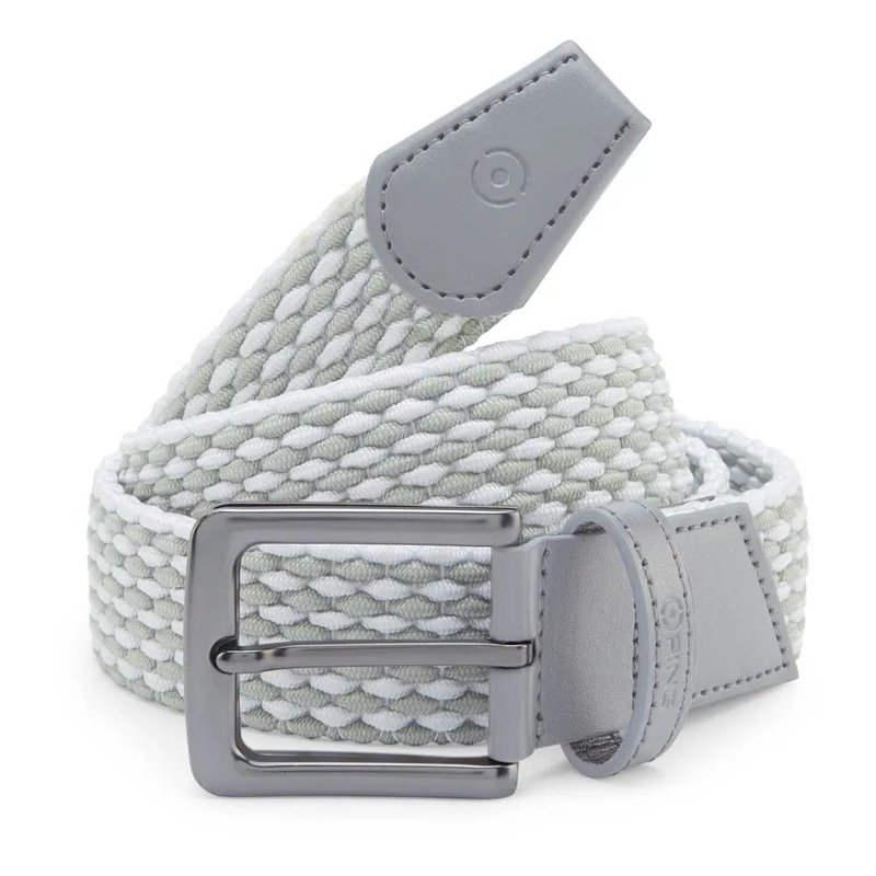 PING Stretch Webbing mens belt, gris/blanco