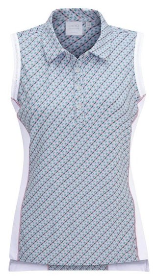 PING Colleen Sleeveless polo de mujer, neoteric/blanco
