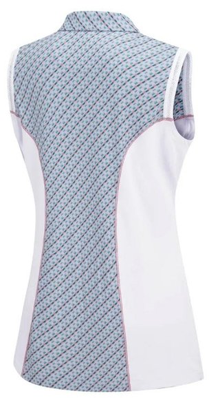 PING Colleen Sleeveless polo de mujer, neoteric/blanco