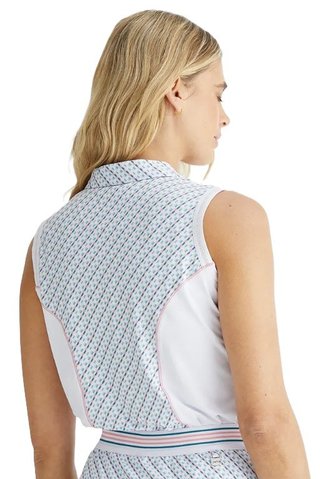 PING Colleen Sleeveless polo de mujer, neoteric/blanco