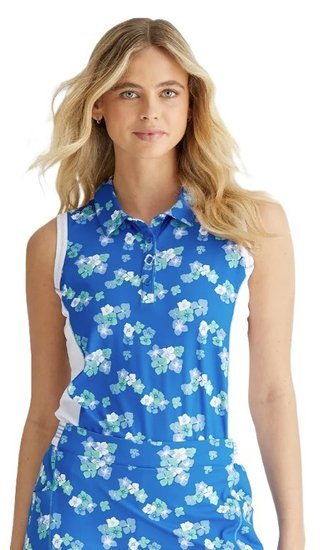 PING Colleen Sleeveless polo de mujer, viibrant bloom/blanco