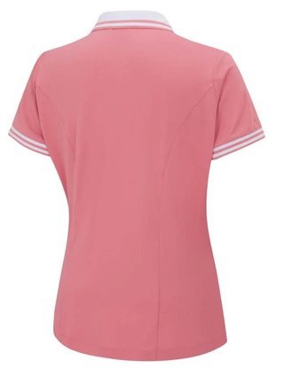 PING Ali manga corta polo de mujer, sweet pea/white