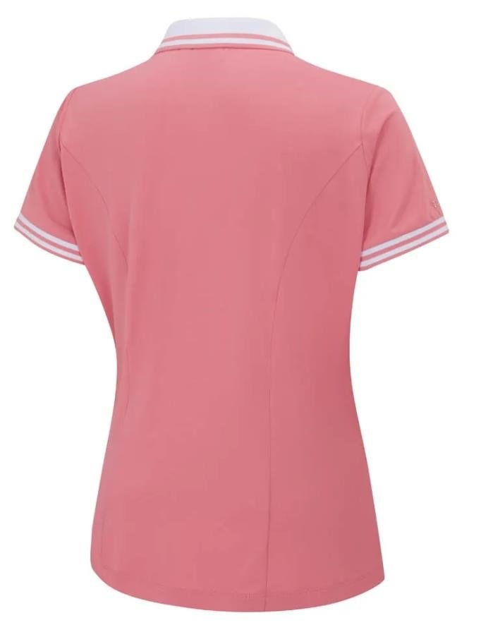 PING Ali manga corta polo de mujer, sweet pea/white