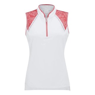 PING Nala Colour Block sin mangas polo de mujer, white/sweat pea