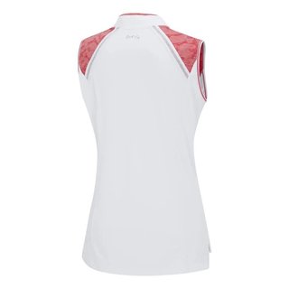 PING Nala Colour Block sin mangas polo de mujer, white/sweat pea