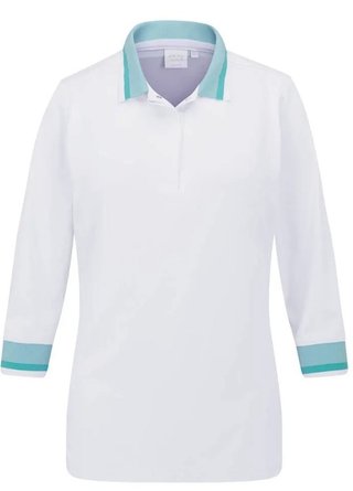 PING Lindsey polo de mujer, blanco/aqua brillante